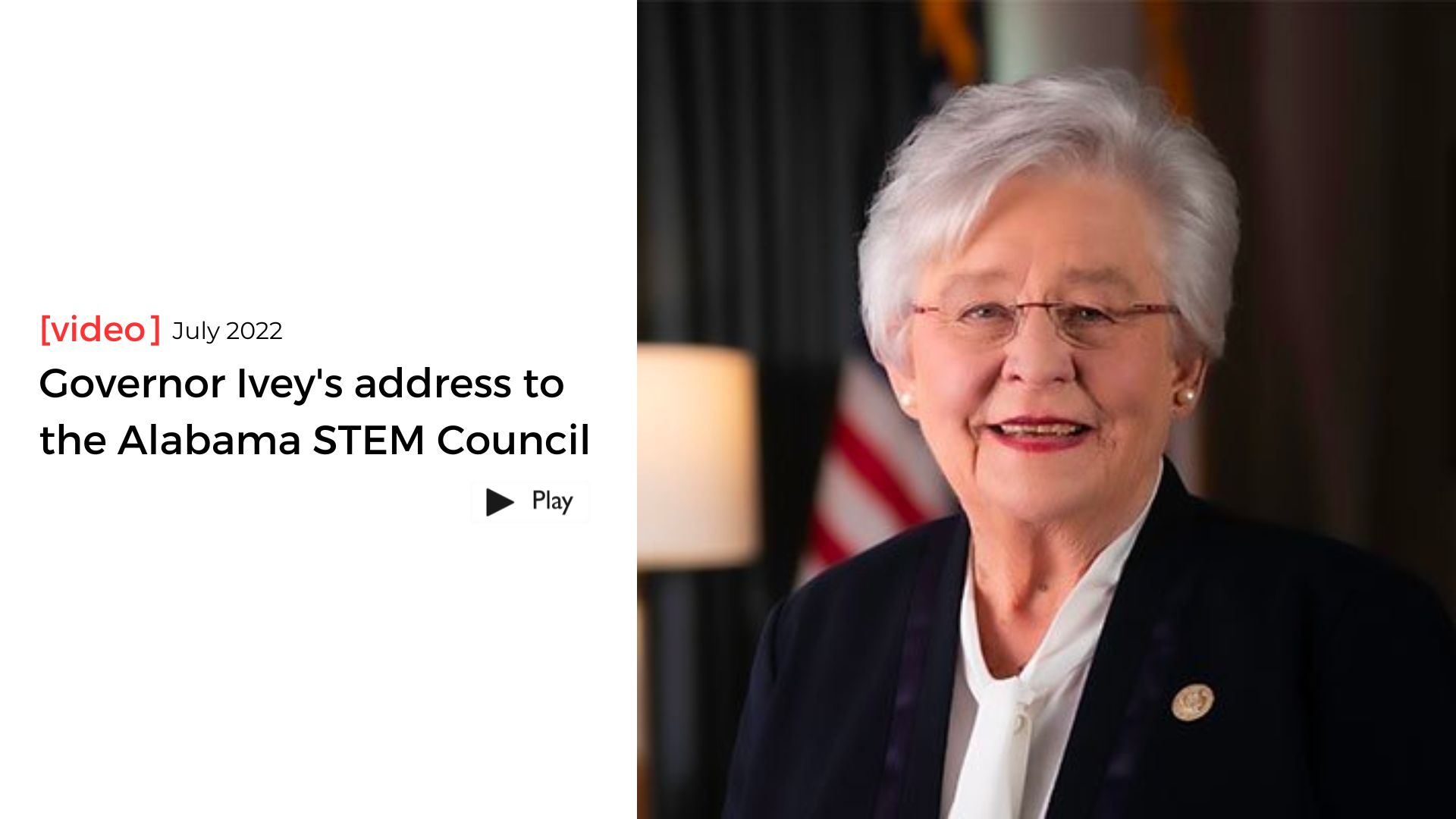 Alabama Governor Kay Ivey speaks to the Alabama STEM Council